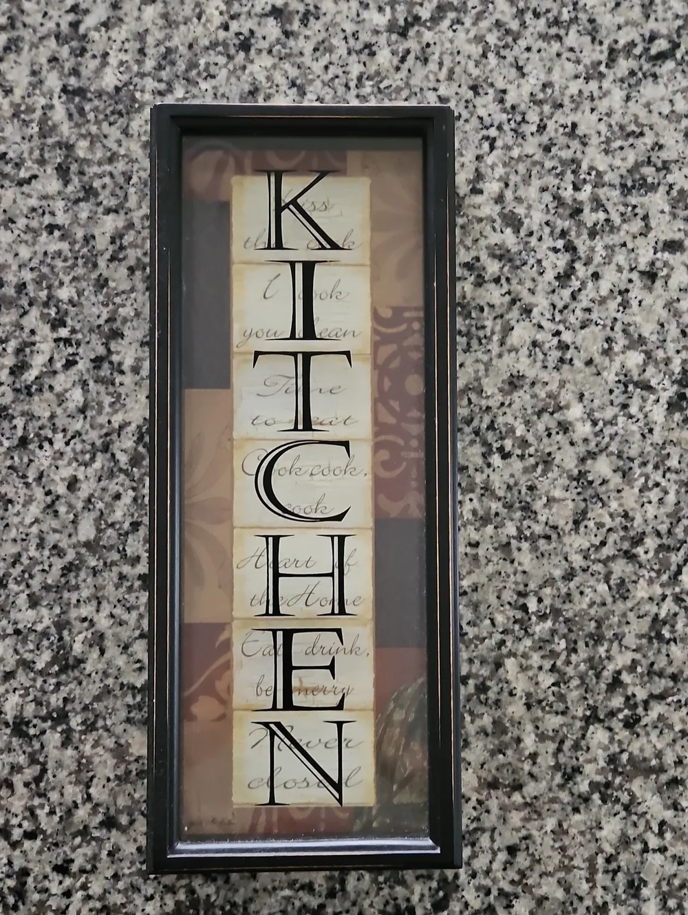 Kitchen Wall Art Sign - Black Frame